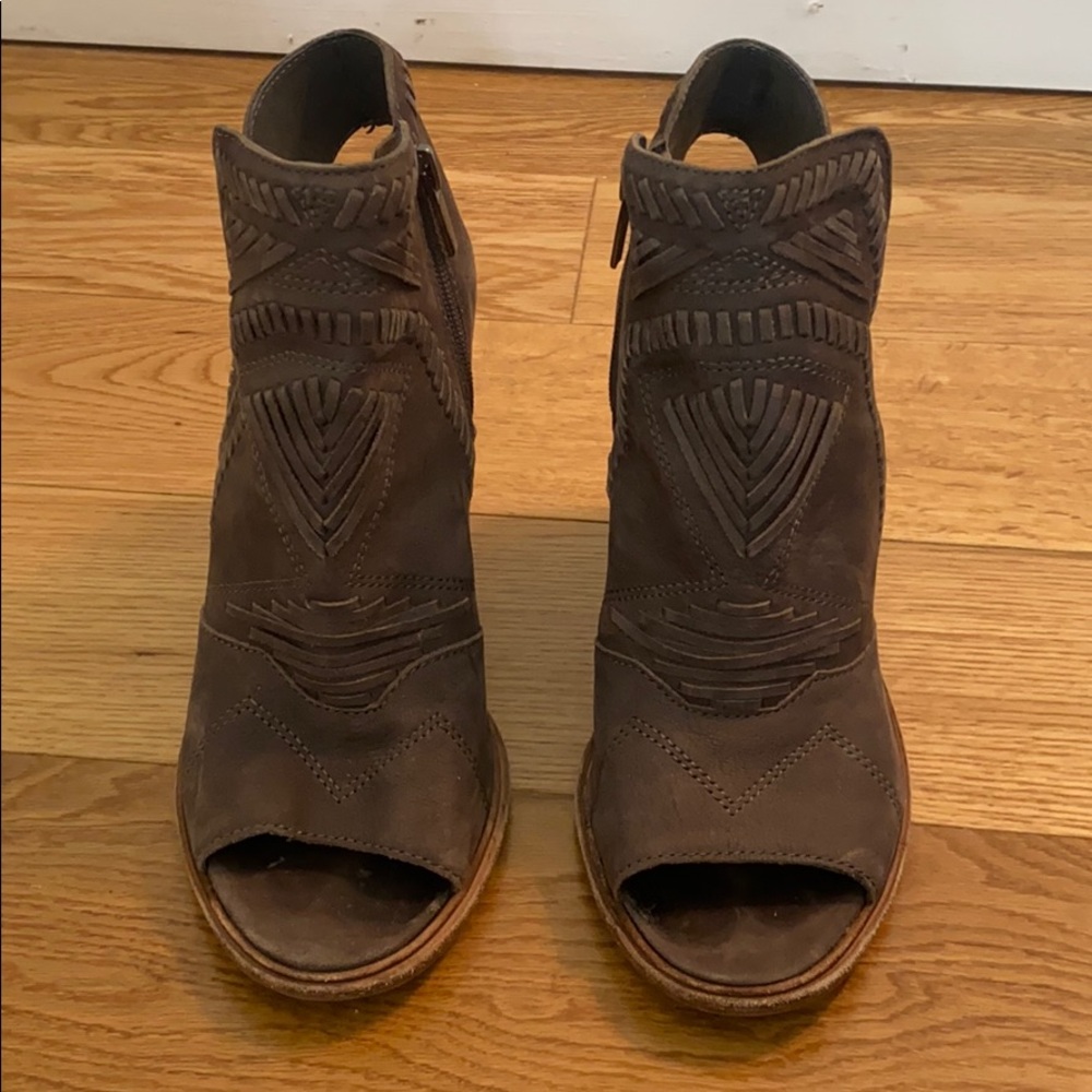 Vince Camuto Taupe Heeled Booties